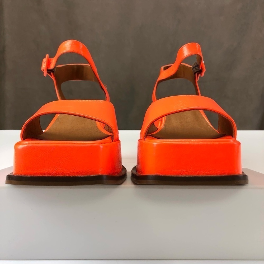 L’Intervalle neon orange platform sandal Size 39 Valtos Mod 70s Disco - Picture 9 of 14